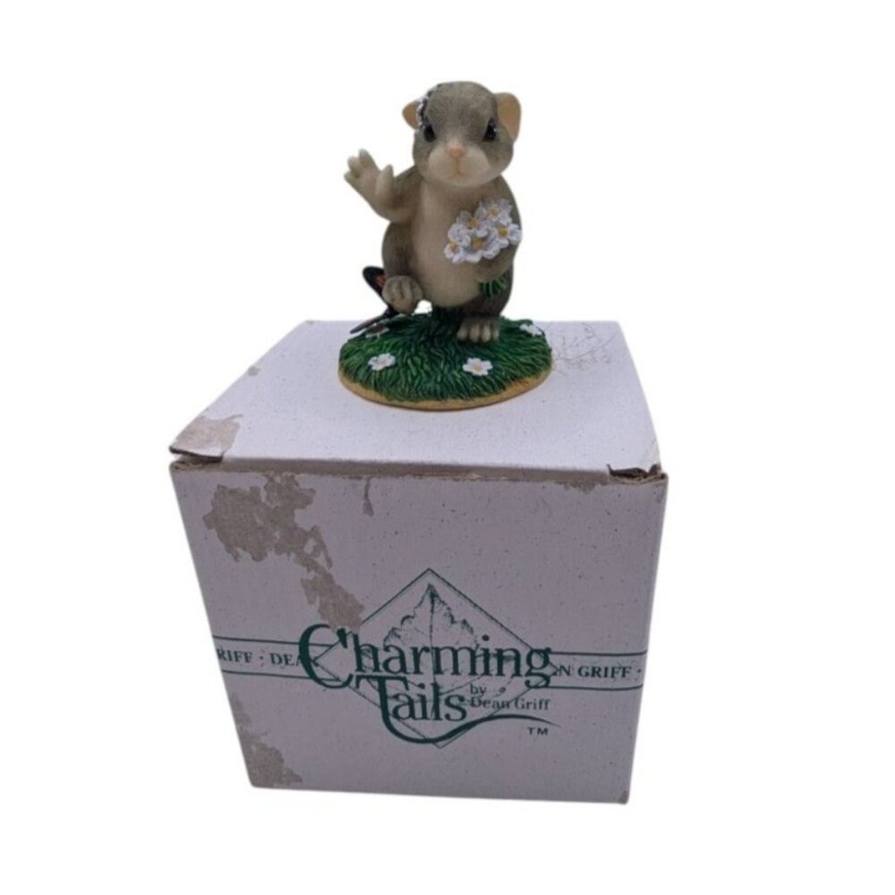 Charming Tails "Maid Of Honor" Figurine By Dean Griff Collectible Mouse With Flo - Picture 1 of 12